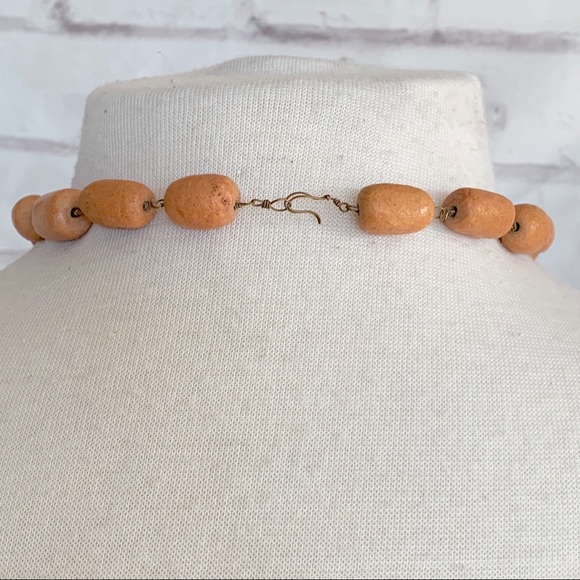 Handmade vintage wood carved butterfly necklace - Picture 4 of 5